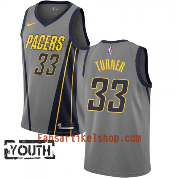 Indiana Pacers Trikot Myles Turner 33 2018-19 Nike City Edition Grau Swingman - Kinder Indiana Pacers Trikot Myles Turner 33 2018-19 Nike City Edition Grau Swingman - Kinder